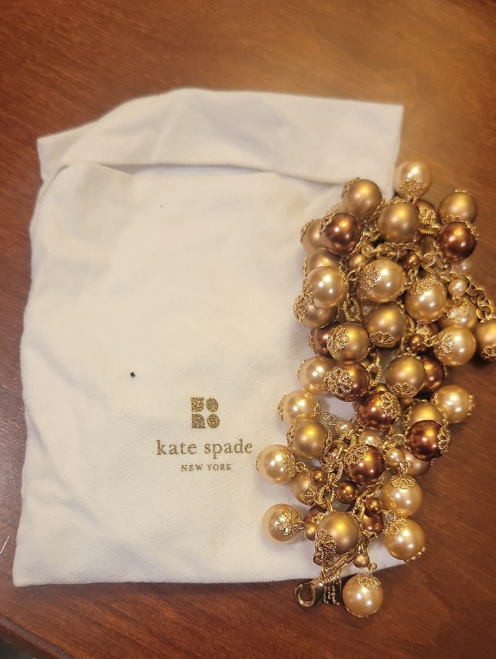 kate spade Gold Multi-Bead Cluster Bracelet - Picture 6 of 6